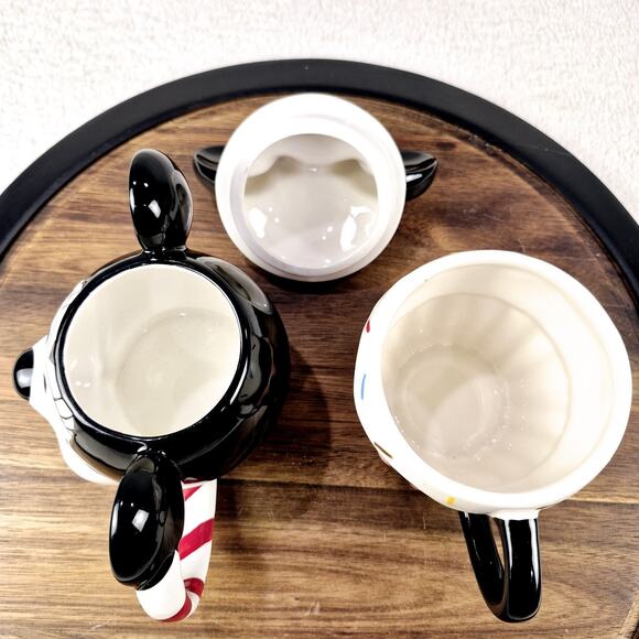 Disney Mickey & Minnie Mouse Ceramic Mug & Ceramic Cupcake Cup With Lid Defect - Picture 10 of 15